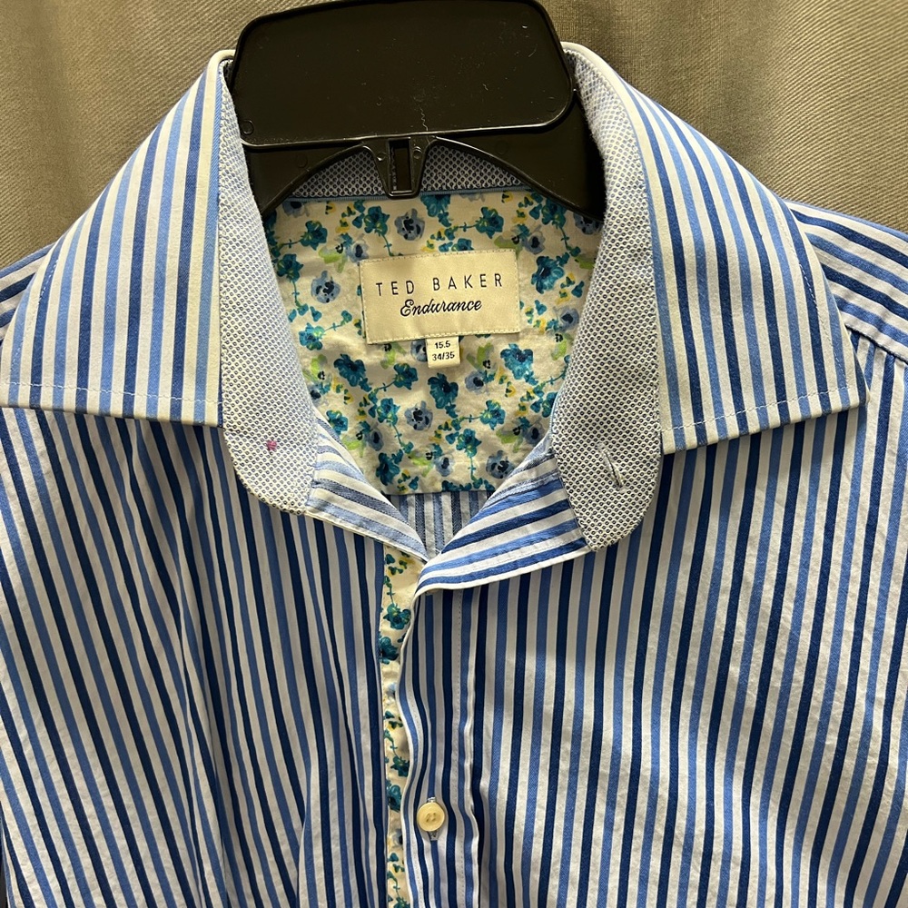 Ted Baker Endurance Dress Shirt 15.5 N 34/35 Sleeve.